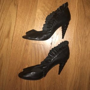 Jeffrey Campell black spiral heel